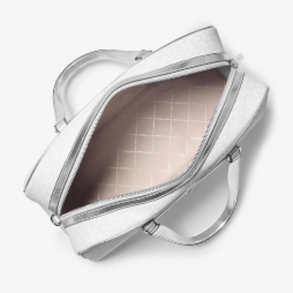 Jet Set Travel Extra-Large Striped Metallic Signature Logo Weekender Bag - Picture 5 of 8